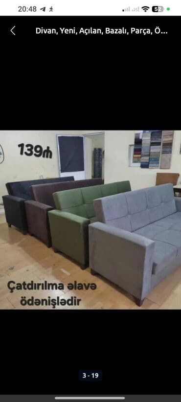 gec qurtarmaq ucun dermanlar adi: Divan, Yeni, Açılan, Bazalı, Parça, Ödənişli çatdırılma — 1