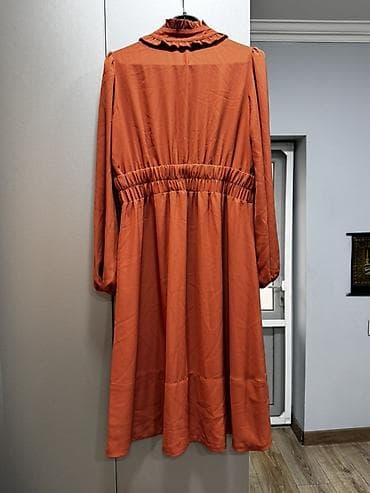 is paltari: Qadın paltarı – pasterin (tünd kərpic) rəngində, dizdən bir az aşağı — 4