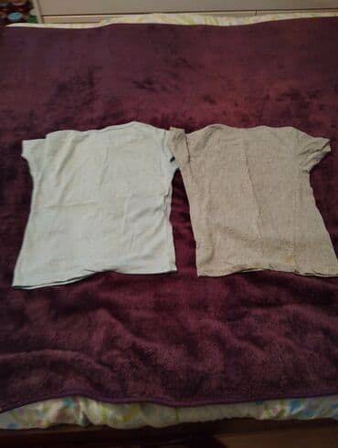 детские леггинсы из хлопка: 2 ədəd sadə uşaq köynəyi dəsti - Model: qısaqol, klassik dairəvi yaxa — 2