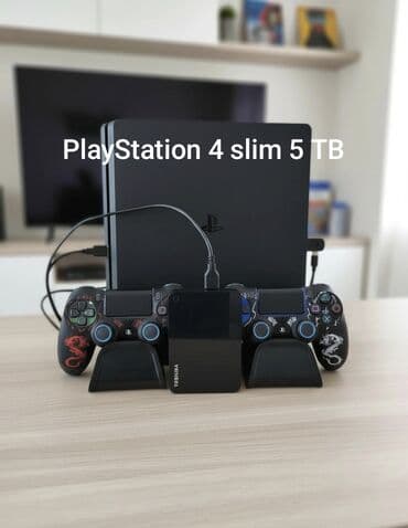 PlayStation 4 slim Praşifka 5TB Yaddaş 120 oyun Daşima çantasıyla