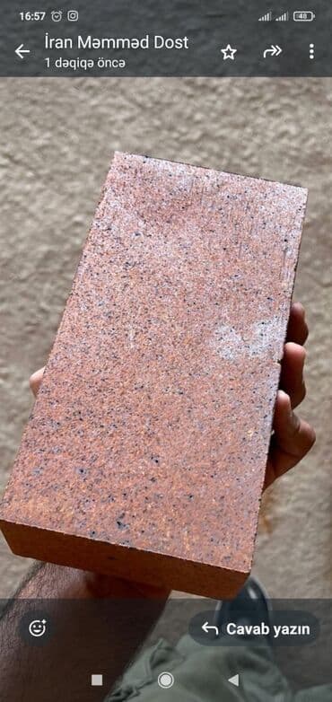 купить кирпич в баку: Oda davamlı, hər növdə hər ölçüdə istənilən rəngdə kərpiclər. içi — 22