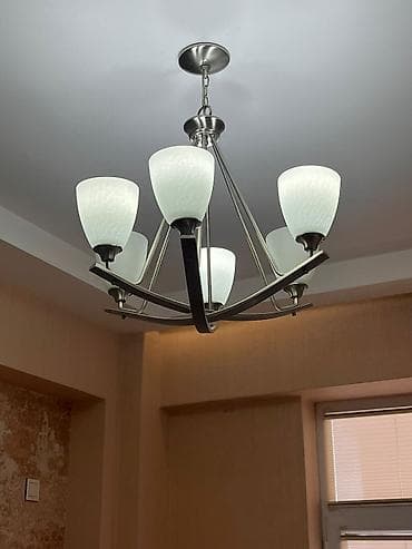 Süni güllər: Çılçıraq, 6 lampa, Metal — 1