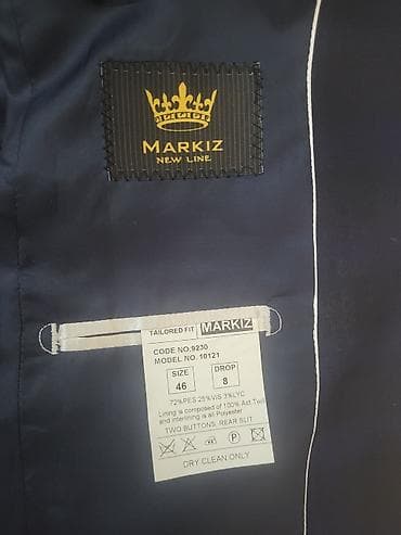 Костюмы: Klassik tünd mavi kişi kostyumu – 2 hissəli dəst: - Jaket: ikidüyməli — 4