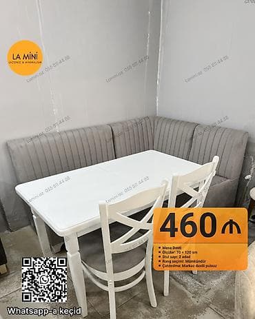 masa destleri: Dördbucaq masa, 2 stul — 1