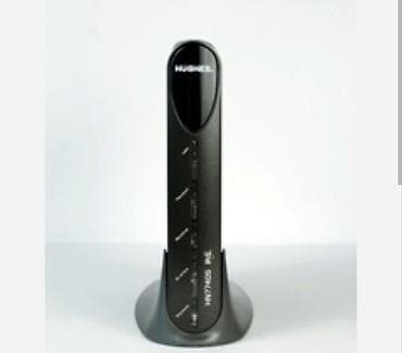 ev telefonsuz internet cekdirmek: HughesNet modem/router - Şaquli dizaynlı, qara korpus və dayaqlı — 1