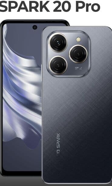 samsung kondisioner 100kv: Tecno Spark 20 Pro, 256 GB, rəng - Qara, Zəmanət, Sensor, İki sim kartlı — 1