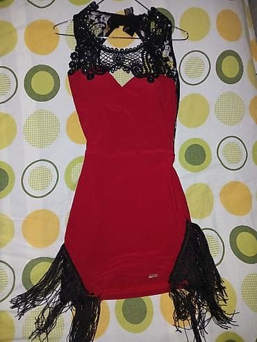 dekolte: Qirmizi qisa don. Bel dekolteli. Geyinilmiyib etiketi uzerinde. 38 — 1