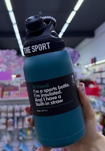 karaca qab: İzolyasiyalı idman su qabı – THE SPORT - Tutum: 22 oz (625 ml) - — 1