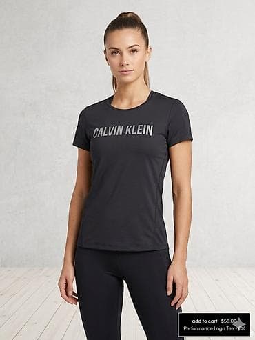 Calvin Klein Performance Logo Tee – qadın idman köynəyi - Rəng: qara
