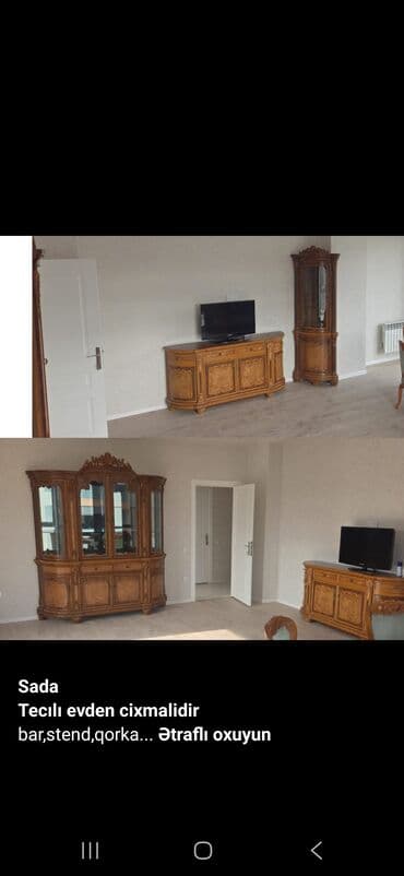 taxta qapilar: Klassik üslubda qonaq otağı mebeli dəsti Tərkibi: - Böyük vitrinli — 1