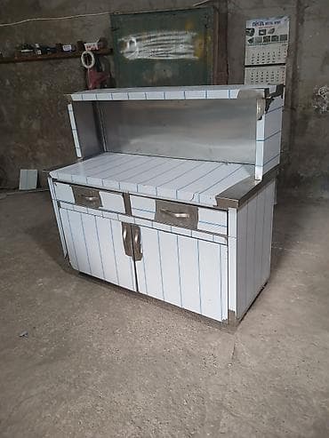araba simit: Daşınma arabası – paslanmayan poladdan iş stolu və vitrinli modul - — 3