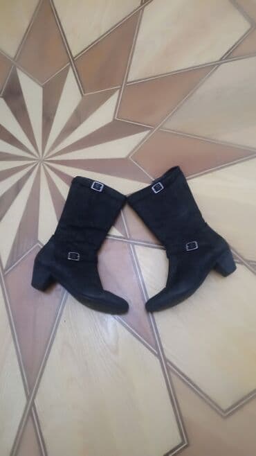 dəri qadın botilyonu: Ölçü: 38, rəng - Qara, İşlənmiş — 1