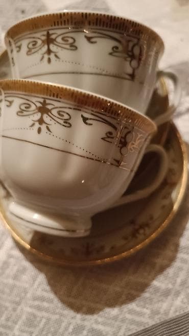 Qəhvə dəsti, rəng - Ağ, Farfor — 1