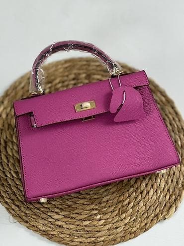 bazar cantasi: Qadın əl çantası – fuşya rəng - Struktur: sərt formalı, üstdən — 4