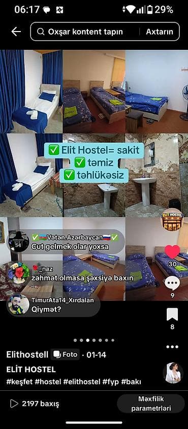 perde sederek: ELİT HOSTEL – Bakı - Sakit və rahat otaqlar, təmiz çarpayılar - — 4