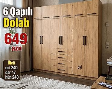 plastik dolabı: ✨ Sərfəli Mebel Təklifi ✨ *6 qapılı Dolab* 📏 Ölçü: 240×47×240 💰 — 1