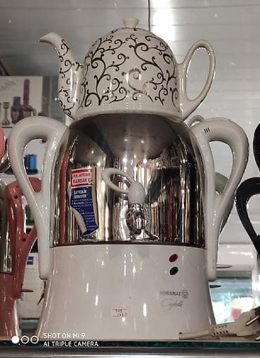 Samovarlar: Samovar elektrik samovar Korkmaz Turk istehsali 3 litr su 1 litr cay — 3