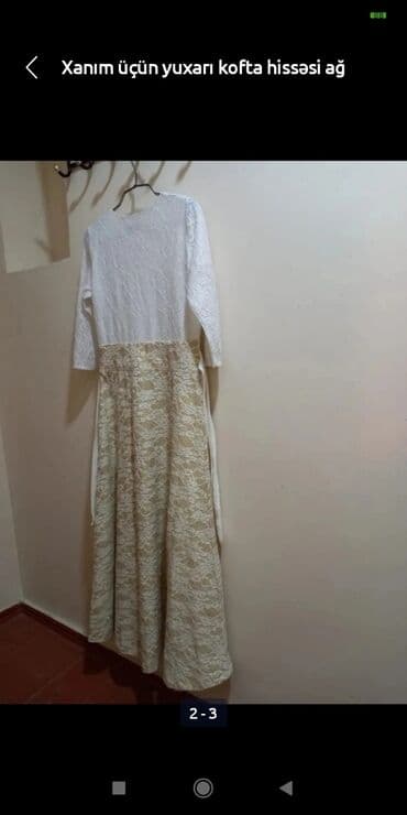 буквы из пенопласта на свадьбу: Xanım üçün yuxarı kofta hissəsi ağ rəngli güpürdən, aşağı yubka — 3