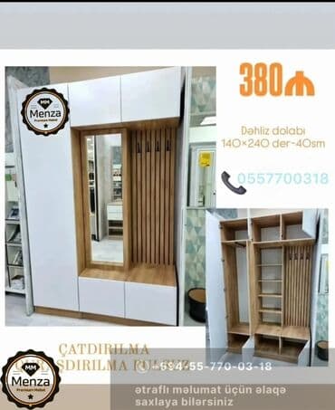 dehliz ucun oboylar: Yeni, Açılan, 4 qapılı Düz dolab, Dəhliz dolabı, Rusiya — 8