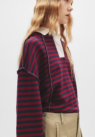 силиконовый бюстгальтер пуш ап: Мужское поло, PULL&BEAR, M, цвет - Синий — 3