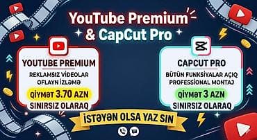 Məhsul: YouTube Premium və CapCut Pro xidmətləri YouTube Premium: -