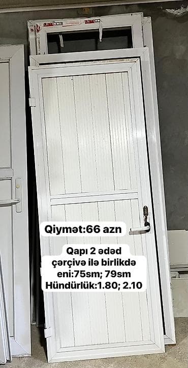 PVC qapılar – çərçivə ilə birlikdə 1) Ağ PVC panel qapılar – 2 ədəd - — 2