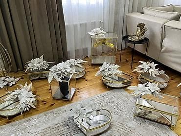 Dekorativ şüşə-bak və güzgülü tray dəsti - Müxtəlif formalarda lüks — 2