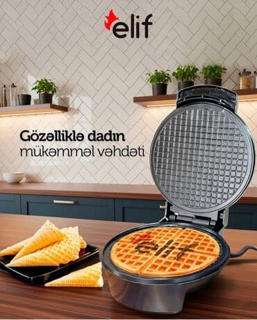 Plitələr və bişirmə panelləri: Elif vafli aparatı – evdə ləzzətli vaflilər və dondurma konusları — 2