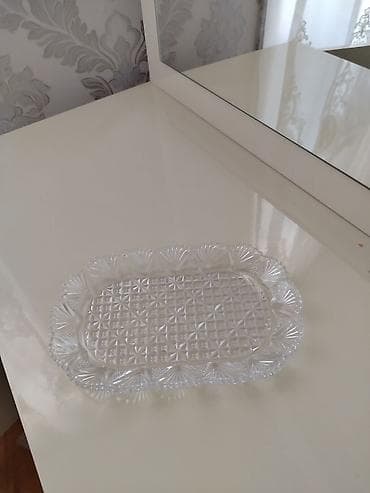 bayram sufreleri: Boşqablar, 1 əd, rəng - Gümüşü, Xrustal, Çexiya — 1