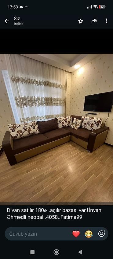 tek divan: Künc divan, İşlənmiş, Açılan, Bazalı, Parça — 1