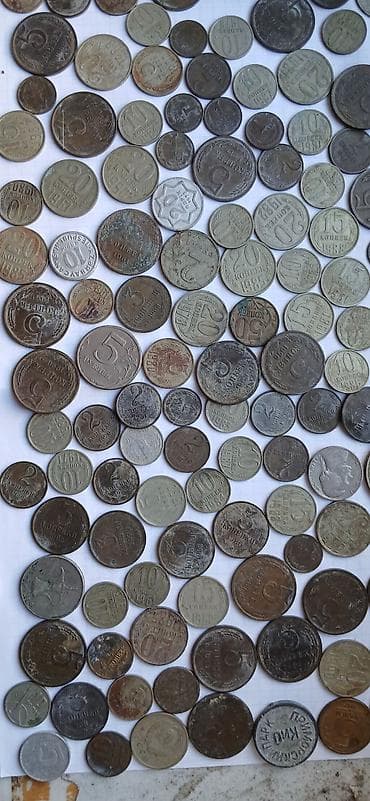 Kolleksiya: SSRİ dövrünə aid sikkələr və kağız pullar toplusu