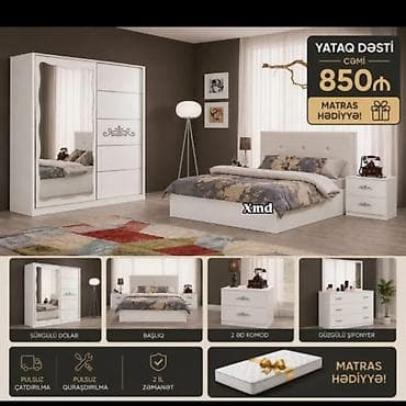 kunc dolablar: Yataq + Qonaq + Künc Divan Dəsti – birlikdə Paketin tərkibi: - Yataq — 6