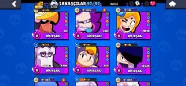 qizil kulcə: Brawl Stars hesabı - Kupa: 64 931 - Qızıl: 64 931 - Kristal/daş: 1 — 4