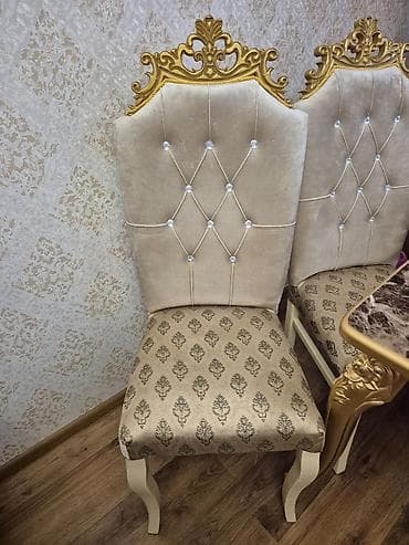 masa islenmis: Qonaq otağı üçün, İşlənmiş, Açılan, Dördbucaq masa, 6 stul — 3