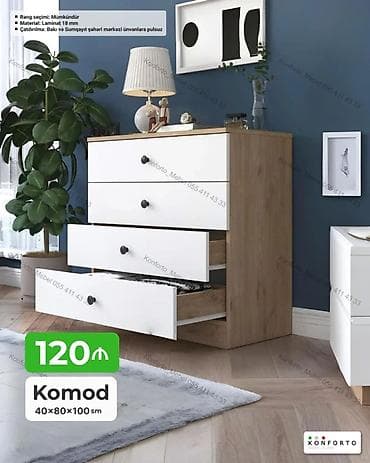 Komod – 40×80×100 sm - Material: 18 mm laminat - Rəng seçimi — 1
