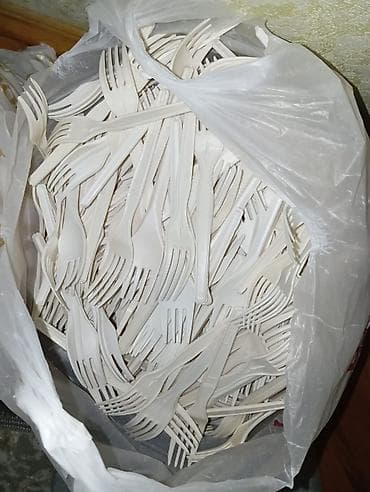 plastık pencere: Birdəfəlik plastik qaşıq və çəngəl dəsti - Rəng: ağ - Material — 4