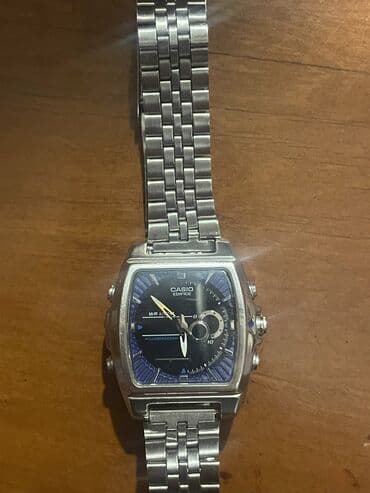 kişi üçün ev şap şapları: Б/у, Наручные часы, Casio, цвет - Серебристый — 1
