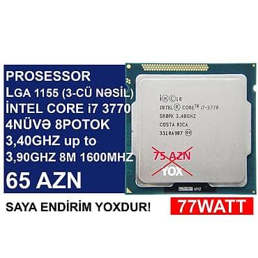Prosessor “LGA 1155 (3cü nəsil) İntel Core i7 3770” ⭐LGA 1155 (3cü