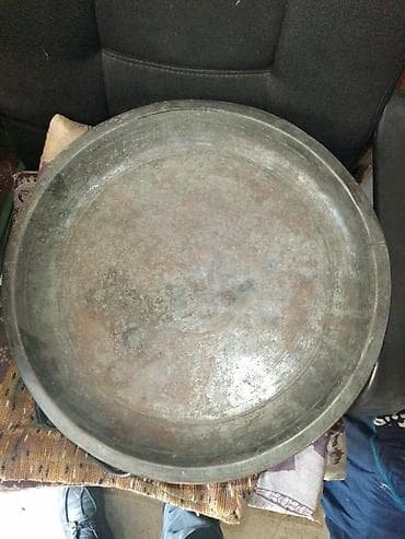 milli sufre: Mis Qənbər: Əl işi mis sini/tray - Material: qalaylanmış mis - Forma — 1