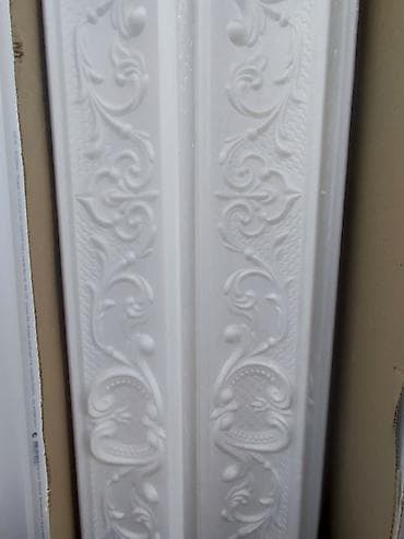 Ağ dekorativ plintus/naqişli bəzək listi - Material: yüngül