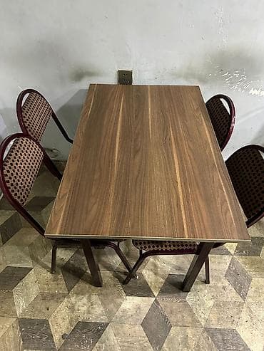 kafe stol stul satilir: Stullar ilə, Düz masa, 4 nəfər, Zəmanətsiz, Kredit yoxdur — 2