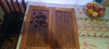 Daraq panellər: Taxta nərd dəsti - Material: tam qoz ağacdan hazırlanmış, cilalanmış — 3