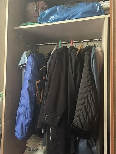 taxta tavan: 2 qapılı, Güzgülü, Qəhvəyi, Taxta, Kupe, Düz dolab — 3