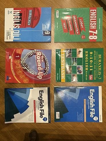 Dərs və hazırlıq üçün müxtəlif tarix və ingilis dili kitabları dəsti