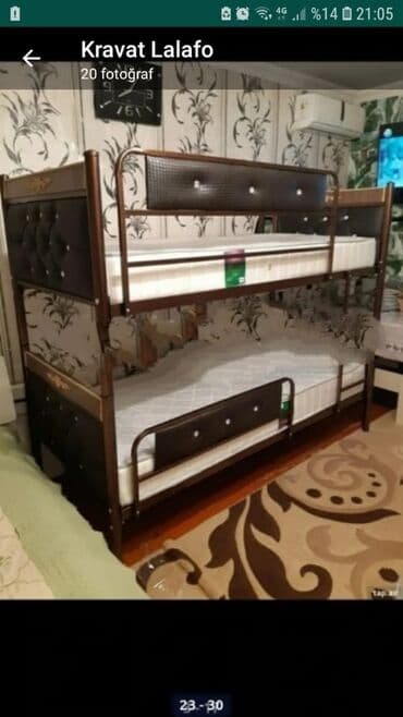 темир краватлар: Новый, Двуспальная кровать, Без подьемного механизма, Без матраса, Без выдвижных ящиков, Азербайджан — 19