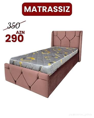 islenmis matras: Tək nəfərlik yumşaq başlıq və çarpayı bazası - Model: tək çarpayı — 1