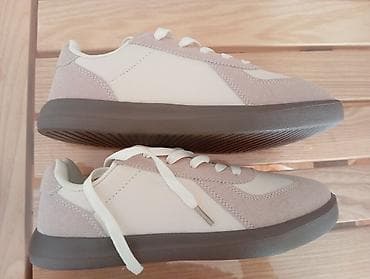 Unisex gündəlik idman ayaqqabısı - Rəng: krem-ağ üst hissə, açıq bej — 2