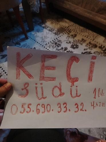 keci balasi: Məhsul: Keçi südü Təsvir: - Təbii keçi südü, gündəlik sağım. - Yemlə — 2