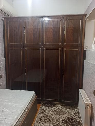 İşlənmiş, 4 qapılı, Siyirməli, Qəhvəyi, Taxta, Açılan, Düz dolab