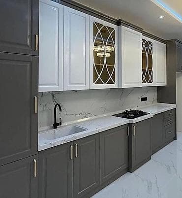 suni mermer: Sifarişlə mətbəx dəsti, Özü çəkən petlələr, MDF, Kredit yoxdur, Pulsuz çatdırılma — 1